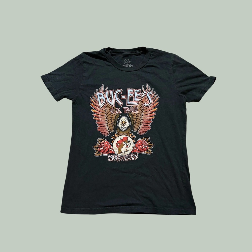 Buc-ee's US Tour 1982–2023 T-Shirt Men's 3XL Black Eagle Flowers Logo Graphic